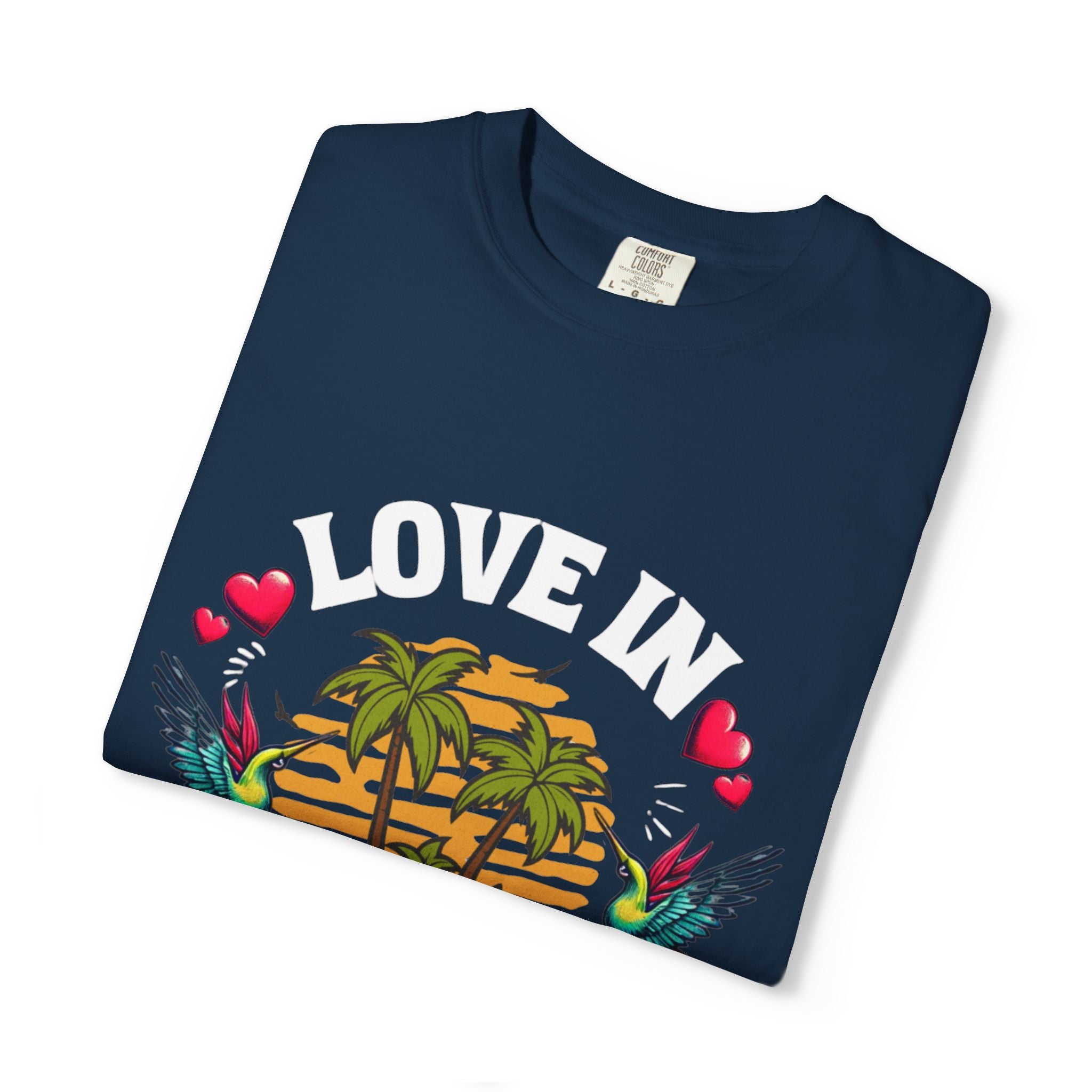 Love In Paradise Couples Personalized Date T-Shirt