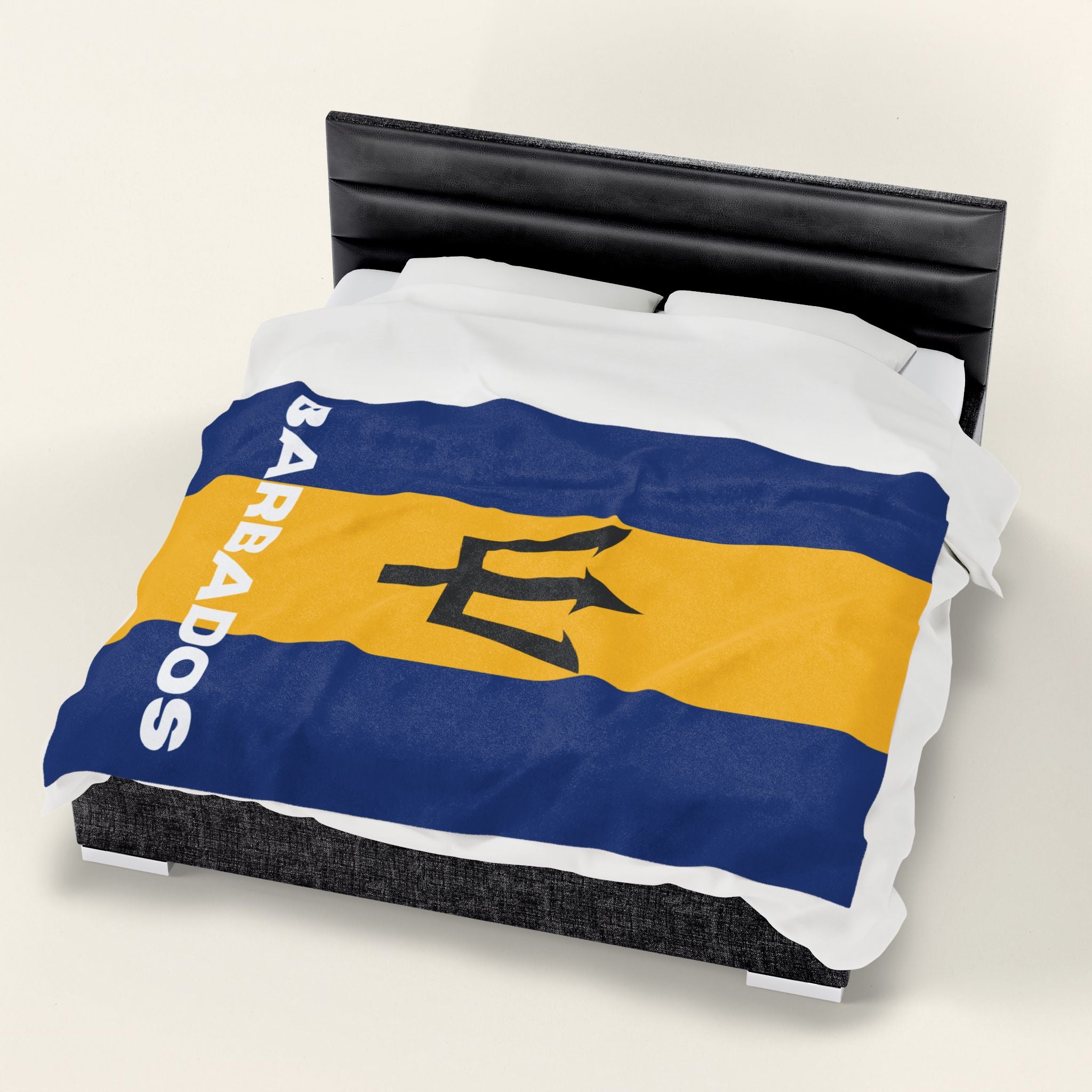 Barbados Flag Velveteen Plush Blanket