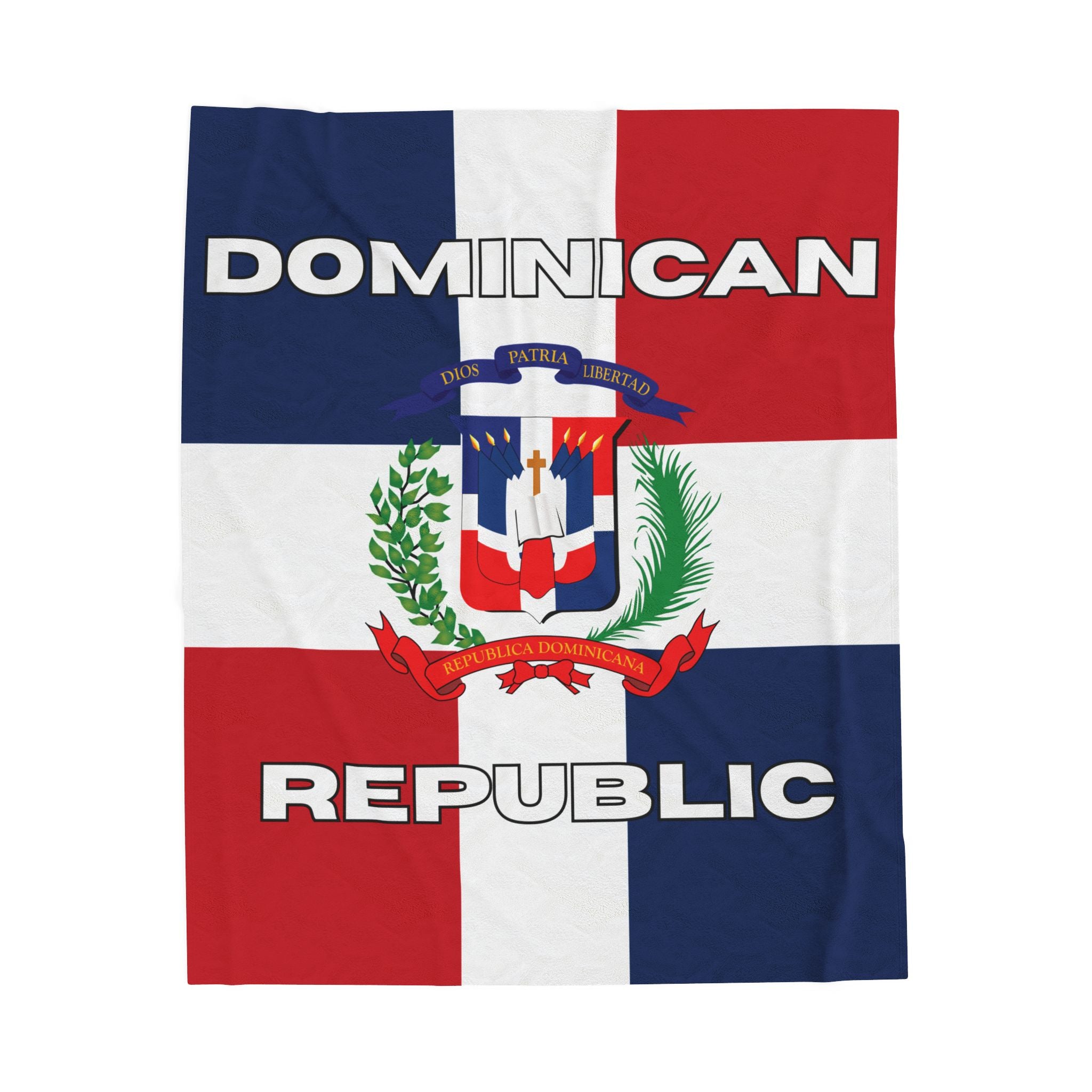 Dominican Republic Flag Velveteen Plush Blanket - Irie Blues Boutique