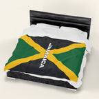 Jamaica Flag Velveteen Plush Blanket - Irie Blues Boutique