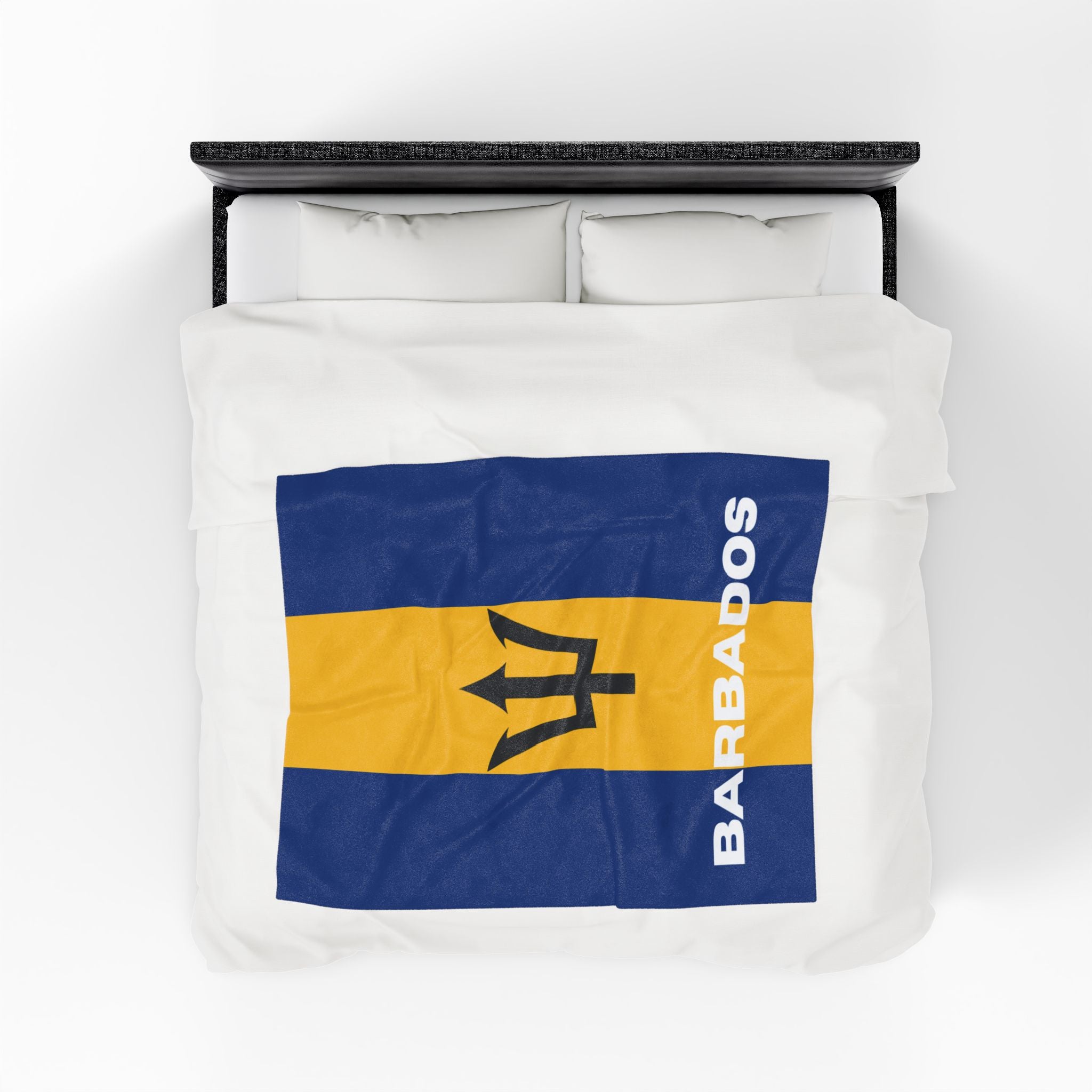 Barbados Flag Velveteen Plush Blanket