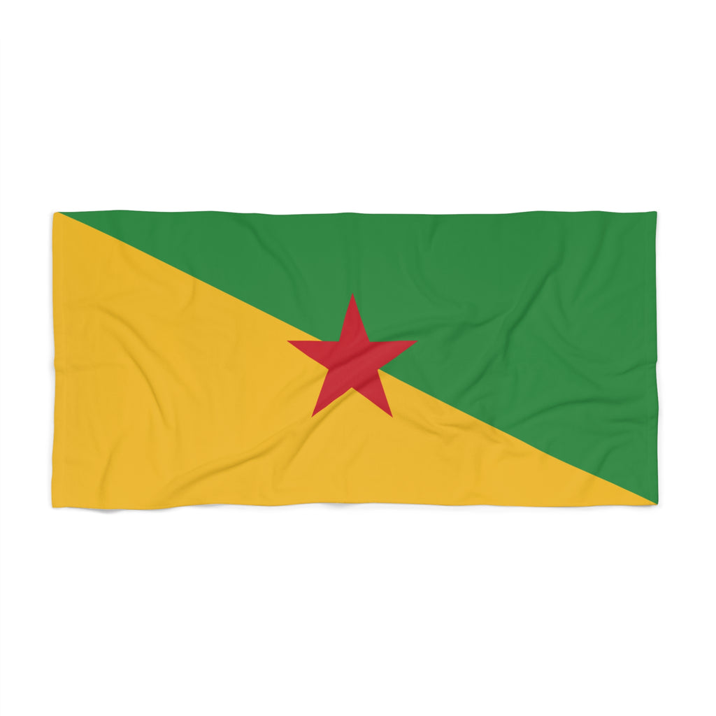 French Guiana Flag Beach Towel