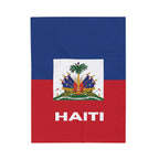 Haiti Flag Velveteen Plush Blanket - Irie Blues Boutique