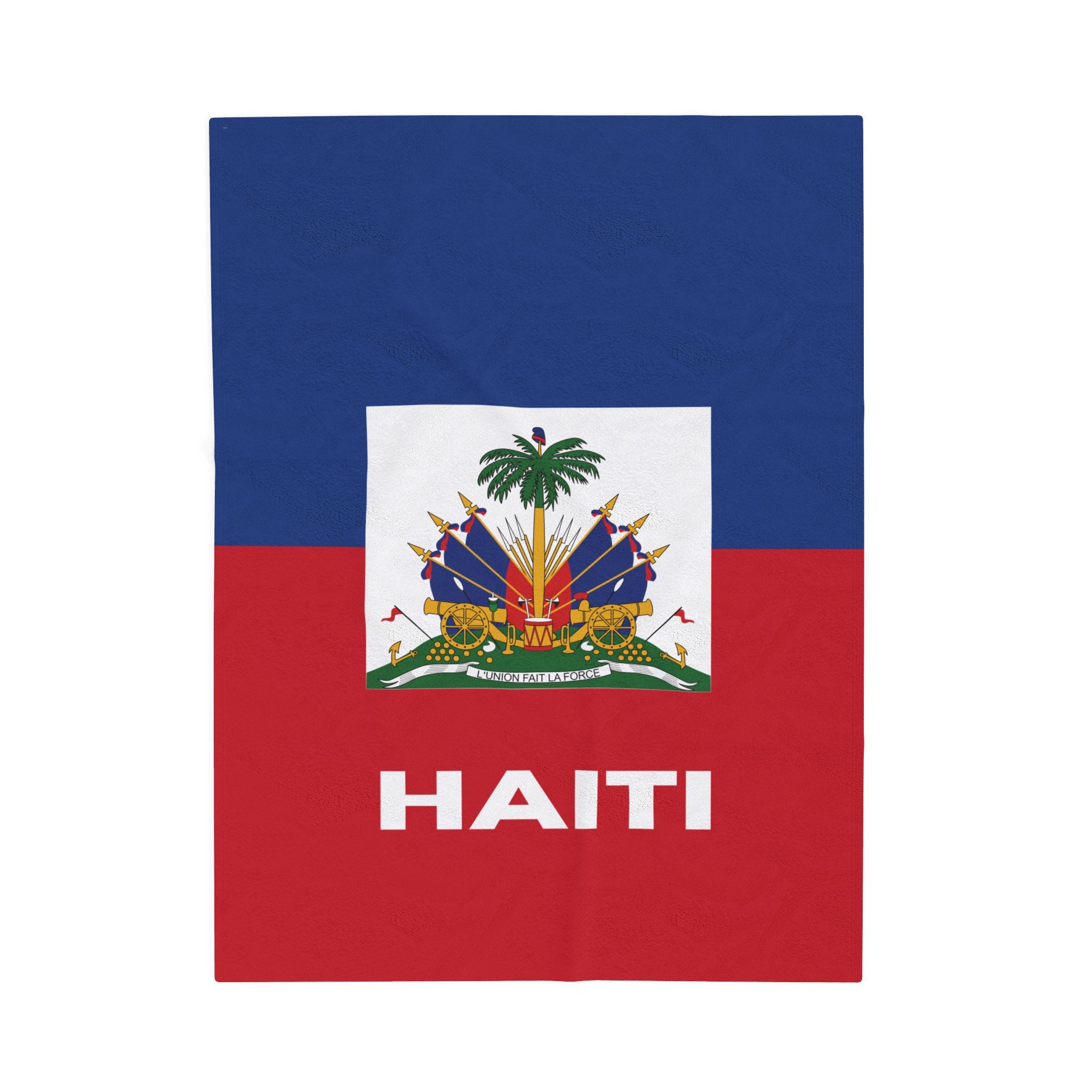 Haiti Flag Velveteen Plush Blanket - Irie Blues Boutique