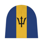 Barbados Flag Baby Beanie, Cute Infant Hat, Newborn Gift, Baby Shower Favor, First Birthday Outfit, AOP Design - Irie Blues Boutique