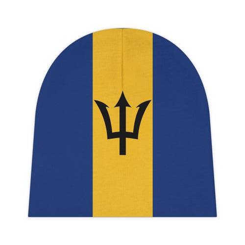 Barbados Flag Baby Beanie, Cute Infant Hat, Newborn Gift, Baby Shower Favor, First Birthday Outfit, AOP Design - Irie Blues Boutique