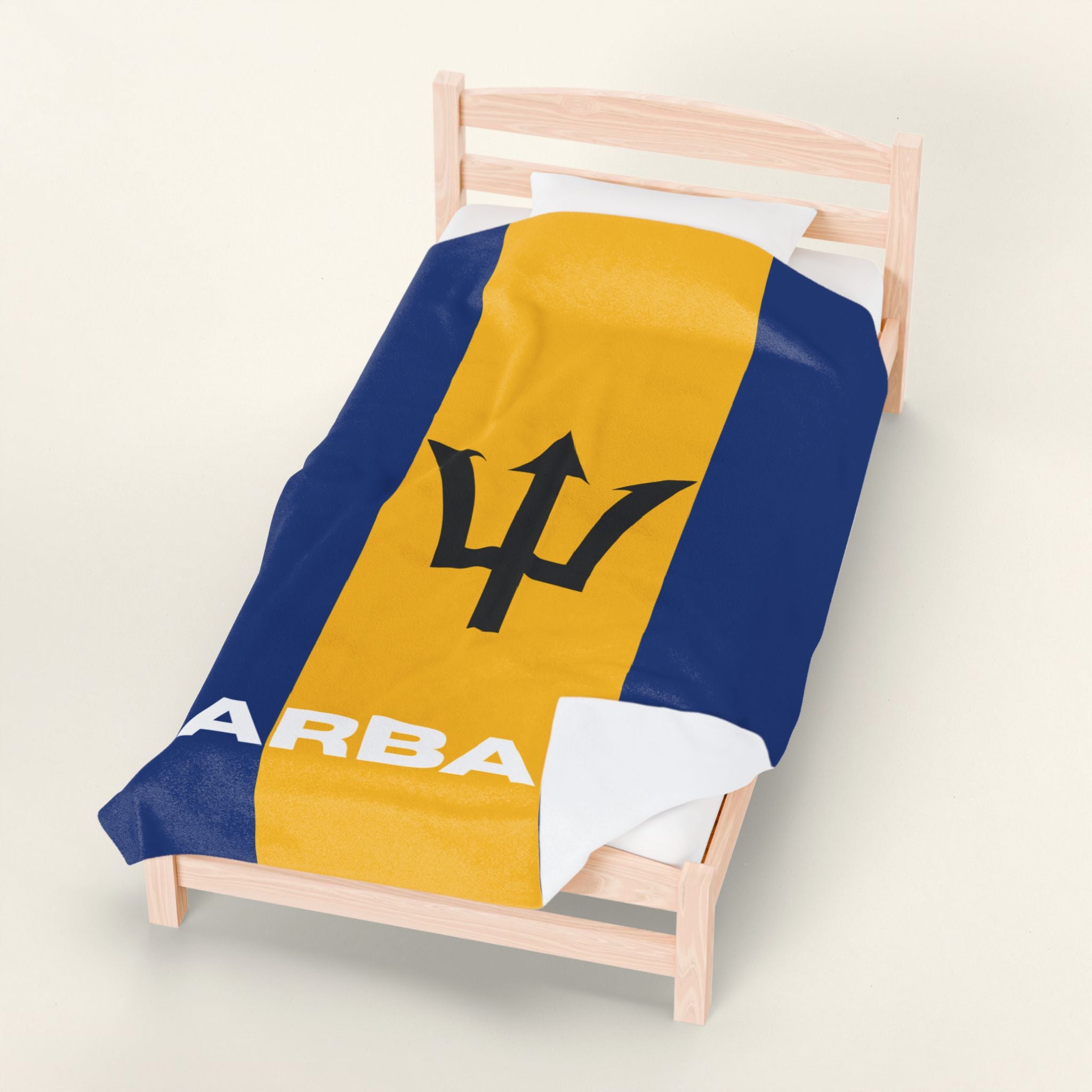 Barbados Flag Velveteen Plush Blanket