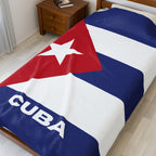 Cuba Flag Velveteen Plush Blanket - Irie Blues Boutique