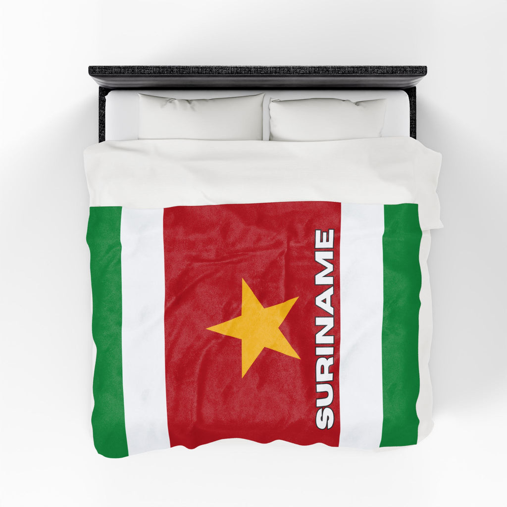 Suriname Flag Velveteen Plush Blanket - Irie Blues Boutique