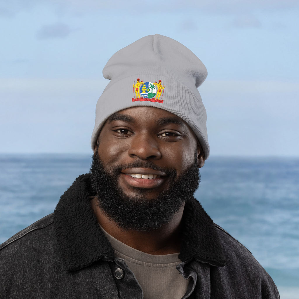 Suriname Coat of Arms Embroidered Knit Beanie