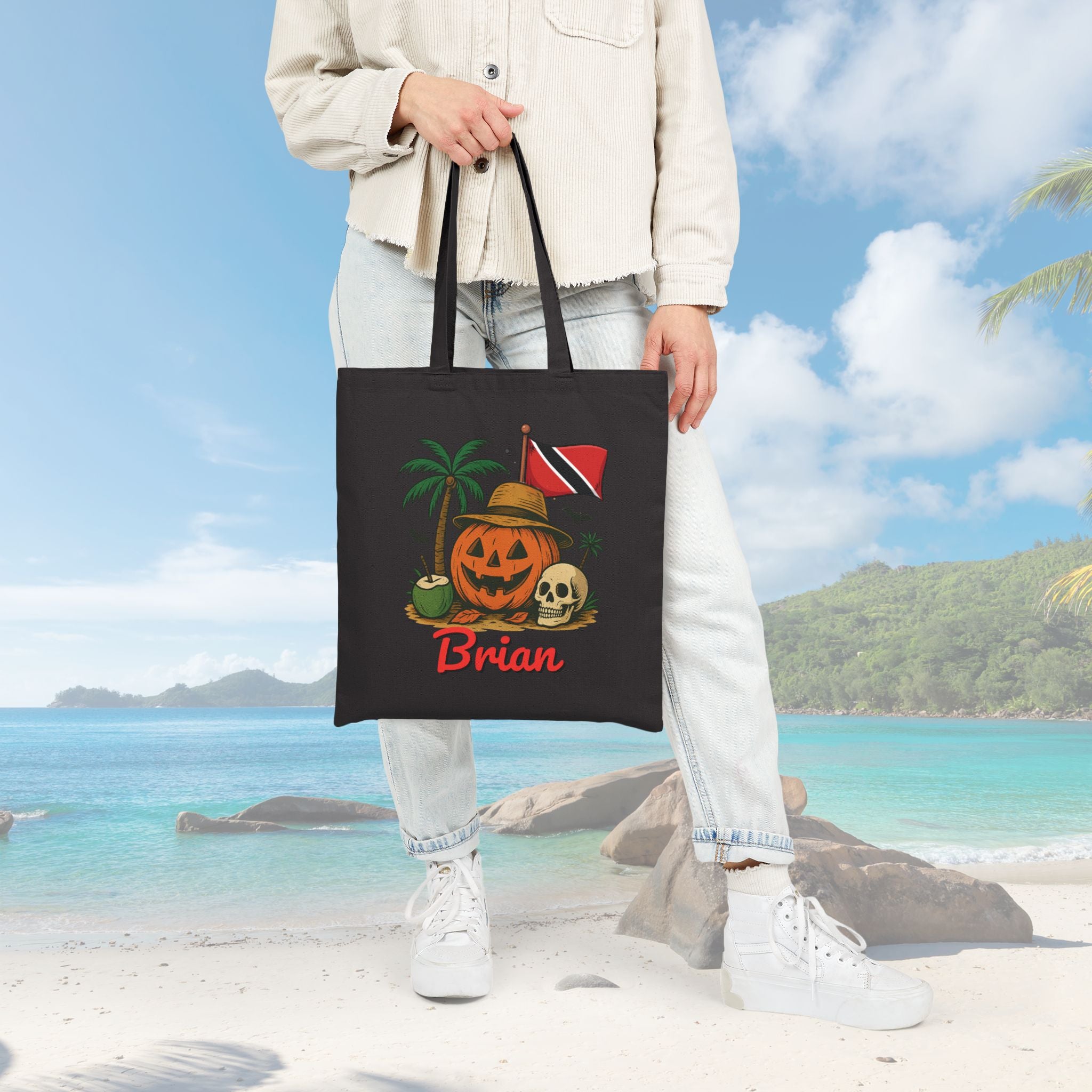 Personalized Caribbean Flag Trick Or Treat Bag