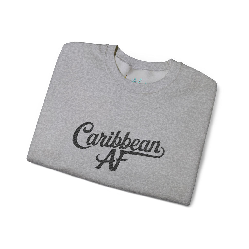 Caribbean AF White Embroidery Sweatshirt - Irie Blues Boutique