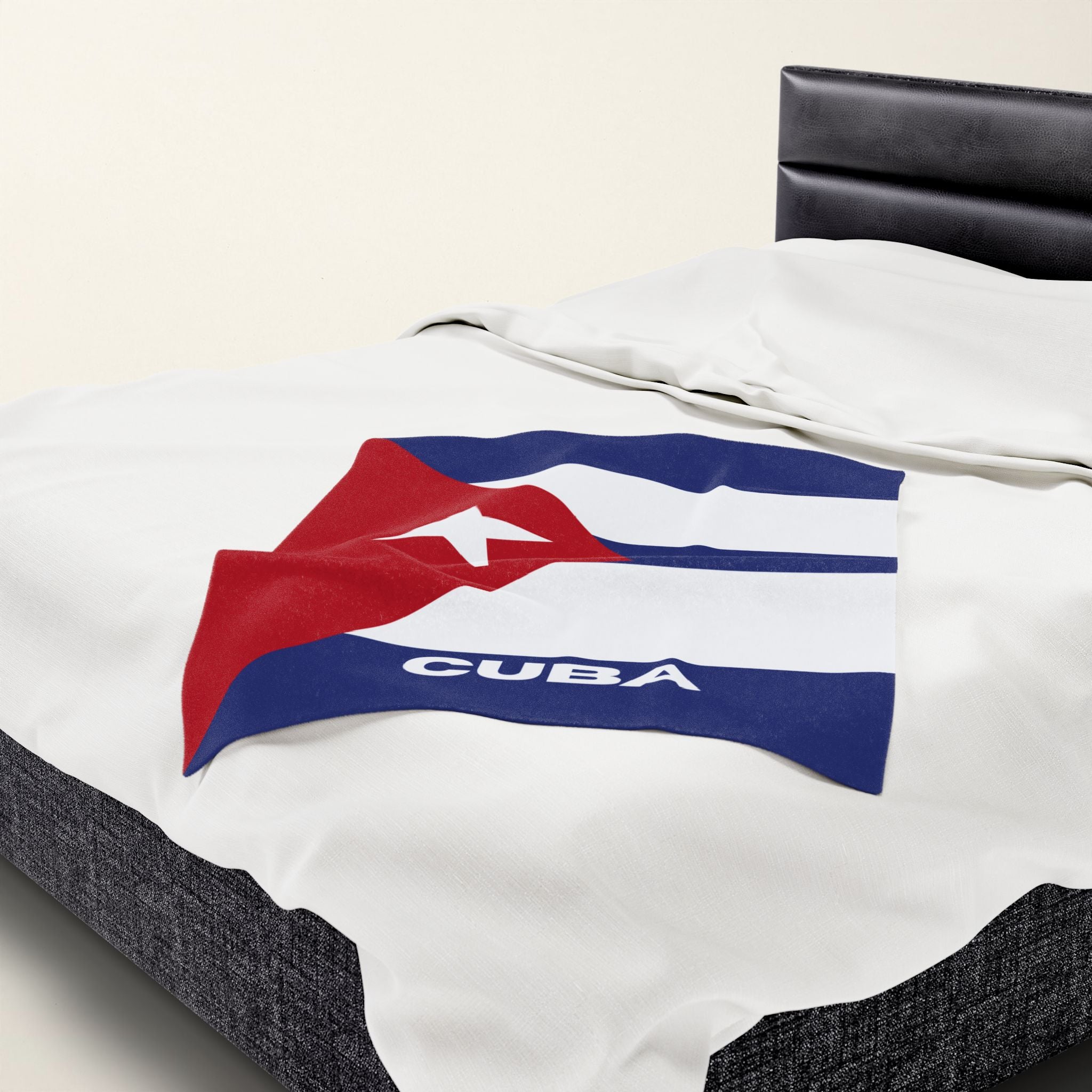 Cuba Flag Velveteen Plush Blanket - Irie Blues Boutique