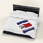 Costa Rica Flag Velveteen Plush Blanket - Irie Blues Boutique