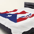 Puerto Rico Flag Velveteen Plush Blanket - Irie Blues Boutique