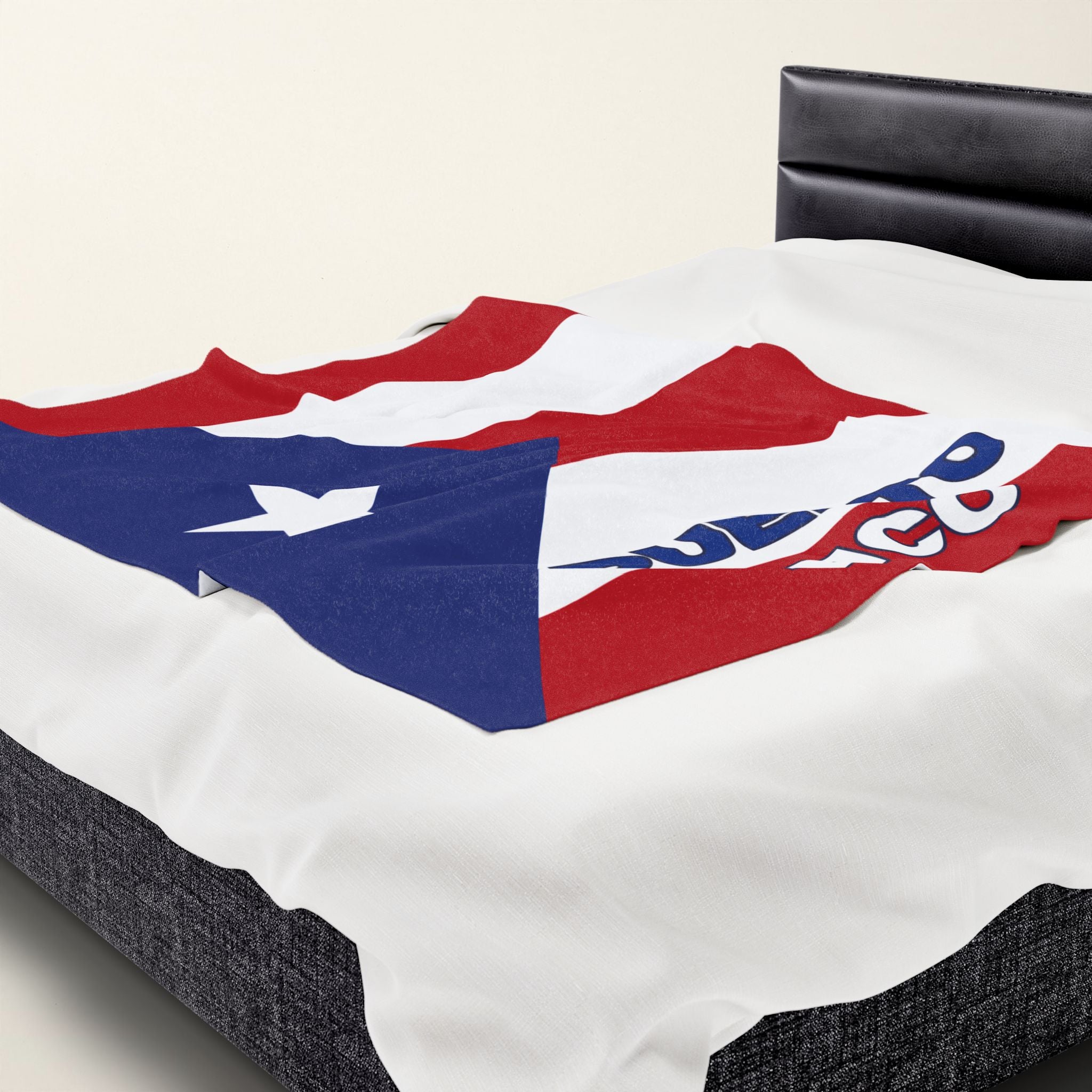 Puerto Rico Flag Velveteen Plush Blanket - Irie Blues Boutique