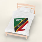 Saint Kitts & Nevis Flag Velveteen Plush Blanket - Irie Blues Boutique
