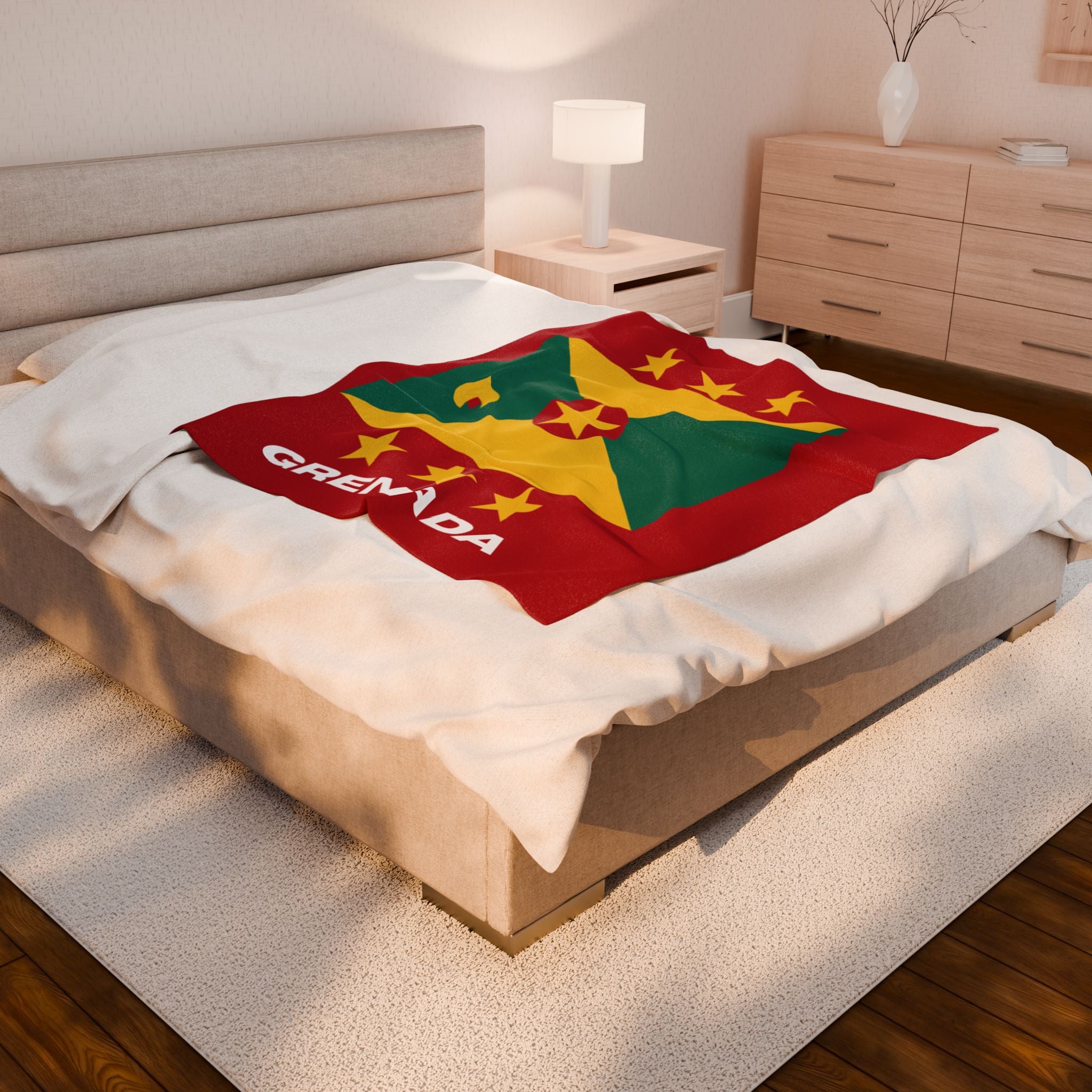 Grenada Flag Velveteen Plush Blanket - Irie Blues Boutique