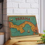 Vintage Panama Map Glass Cutting Board - Irie Blues Boutique