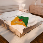 French Guiana Flag Velveteen Plush Blanket - Irie Blues Boutique