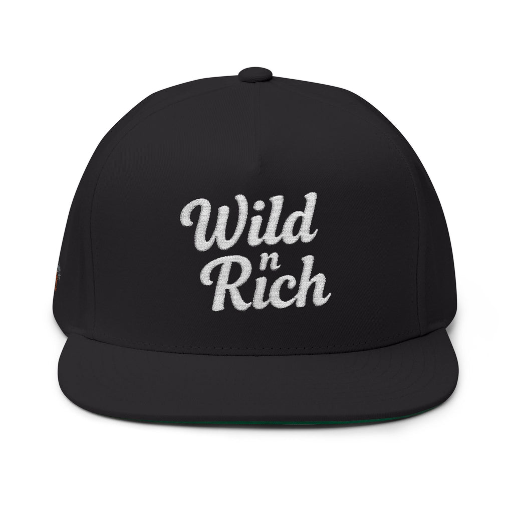Wild & Rich Flat Bill Cap | Trendy Embroidered Hat for Casual Wear, Fashion Accessory, Gift for Him/Her, Street Style - Irie Blues Boutique