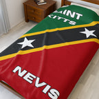 Saint Kitts & Nevis Flag Velveteen Plush Blanket - Irie Blues Boutique