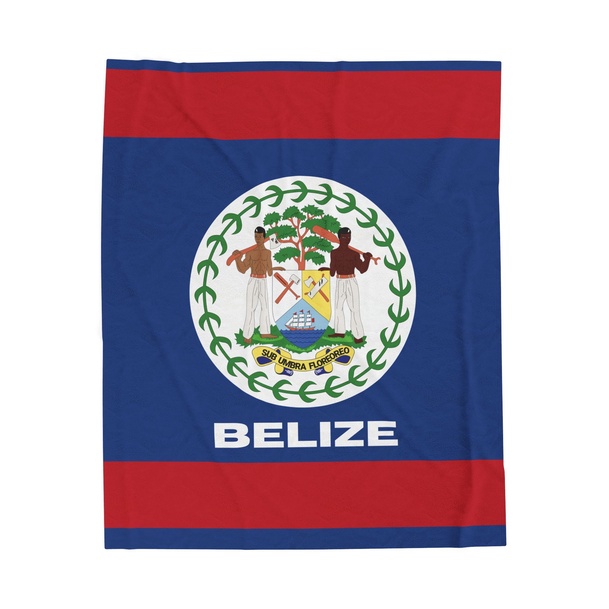 Belize Flag Velveteen Plush Blanket - Irie Blues Boutique