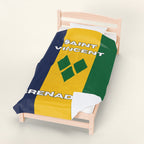 Saint Vincent & Grenadine Flag Velveteen Plush Blanket - Irie Blues Boutique