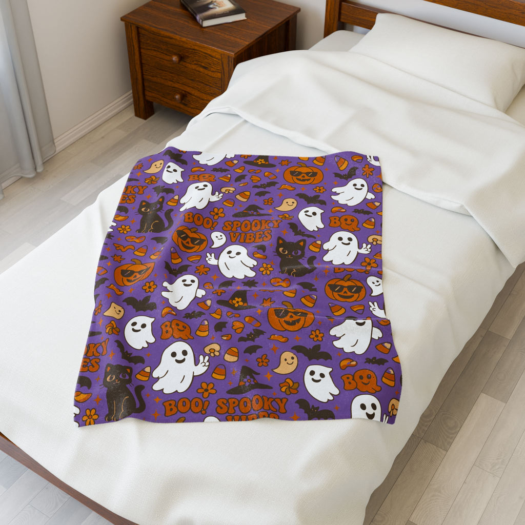 Spooky Vibes Velveteen Plush Blanket