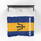 Barbados Flag Velveteen Plush Blanket