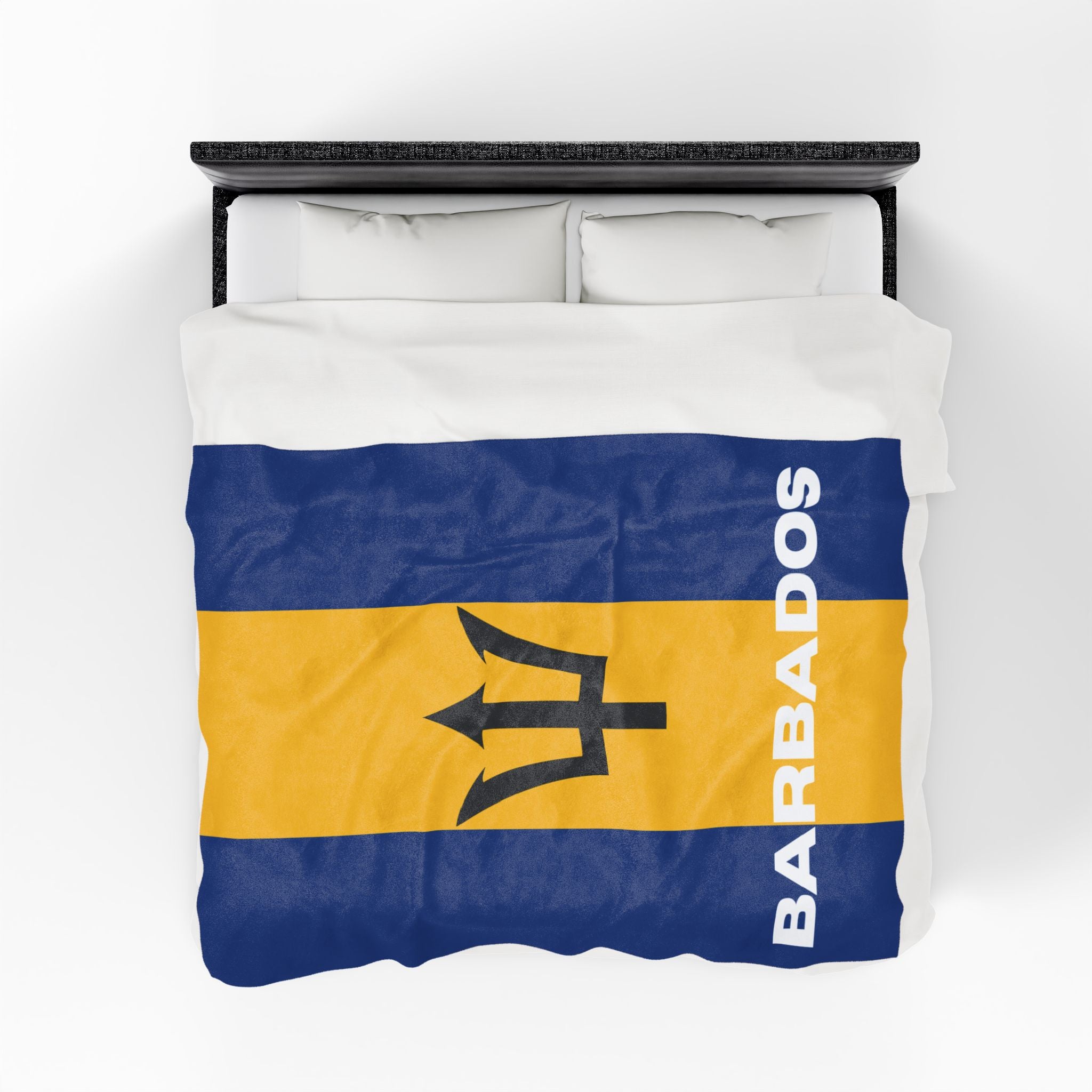 Barbados Flag Velveteen Plush Blanket
