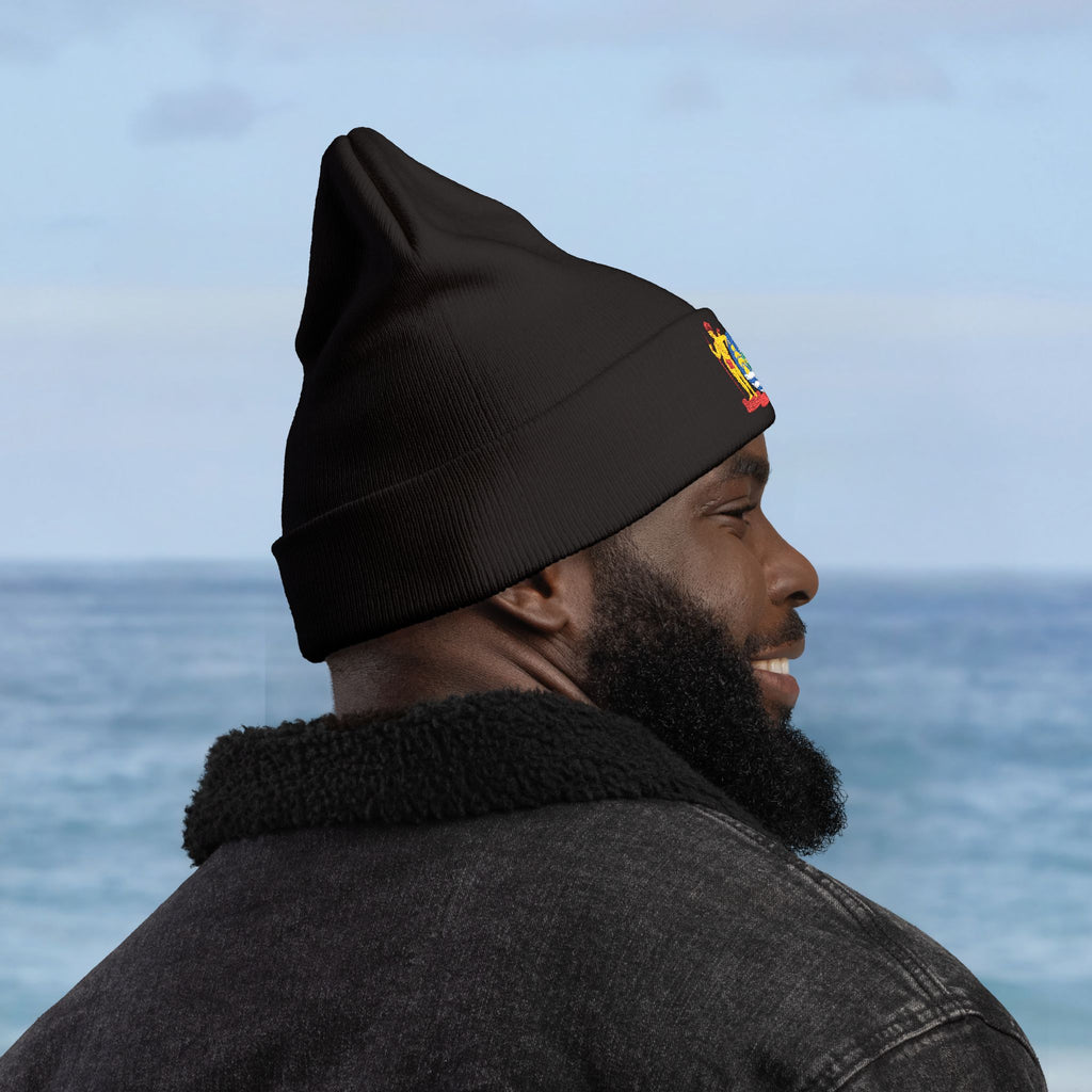 Suriname Coat of Arms Embroidered Knit Beanie