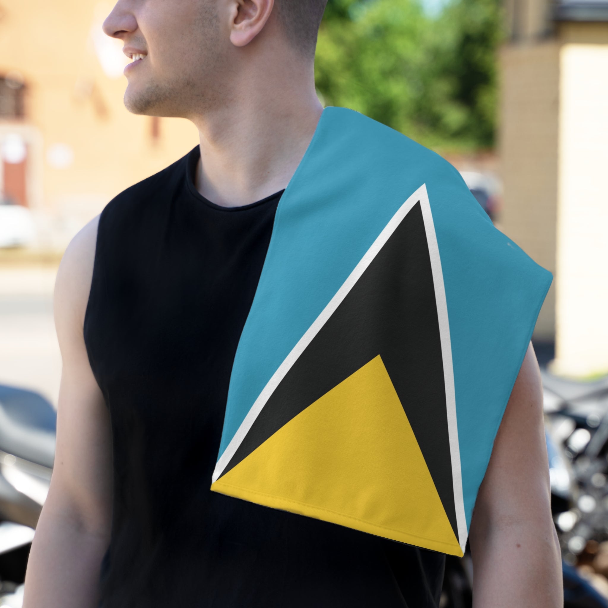 St Lucia Flag Rally Towel - Irie Blues Boutique
