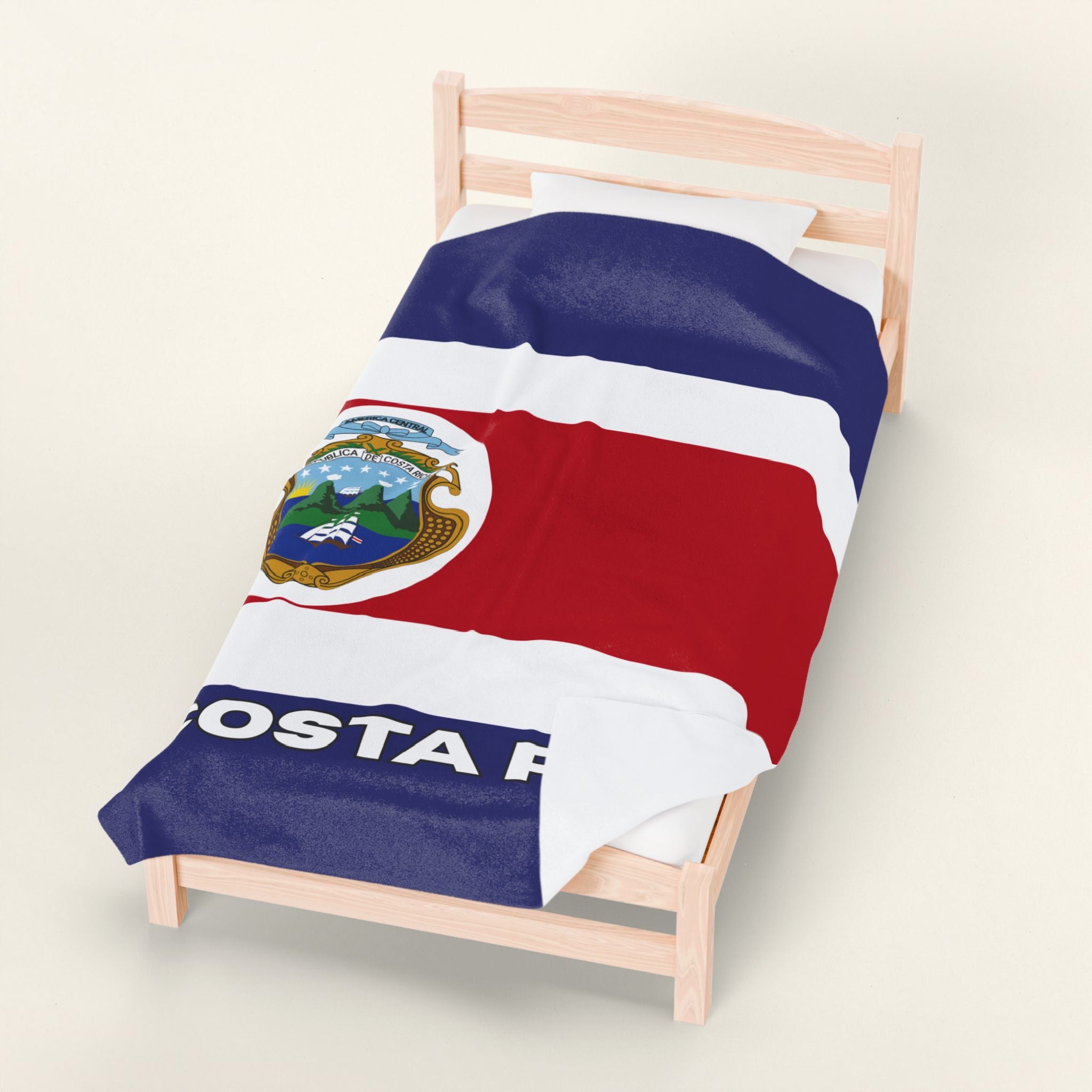 Costa Rica Flag Velveteen Plush Blanket - Irie Blues Boutique