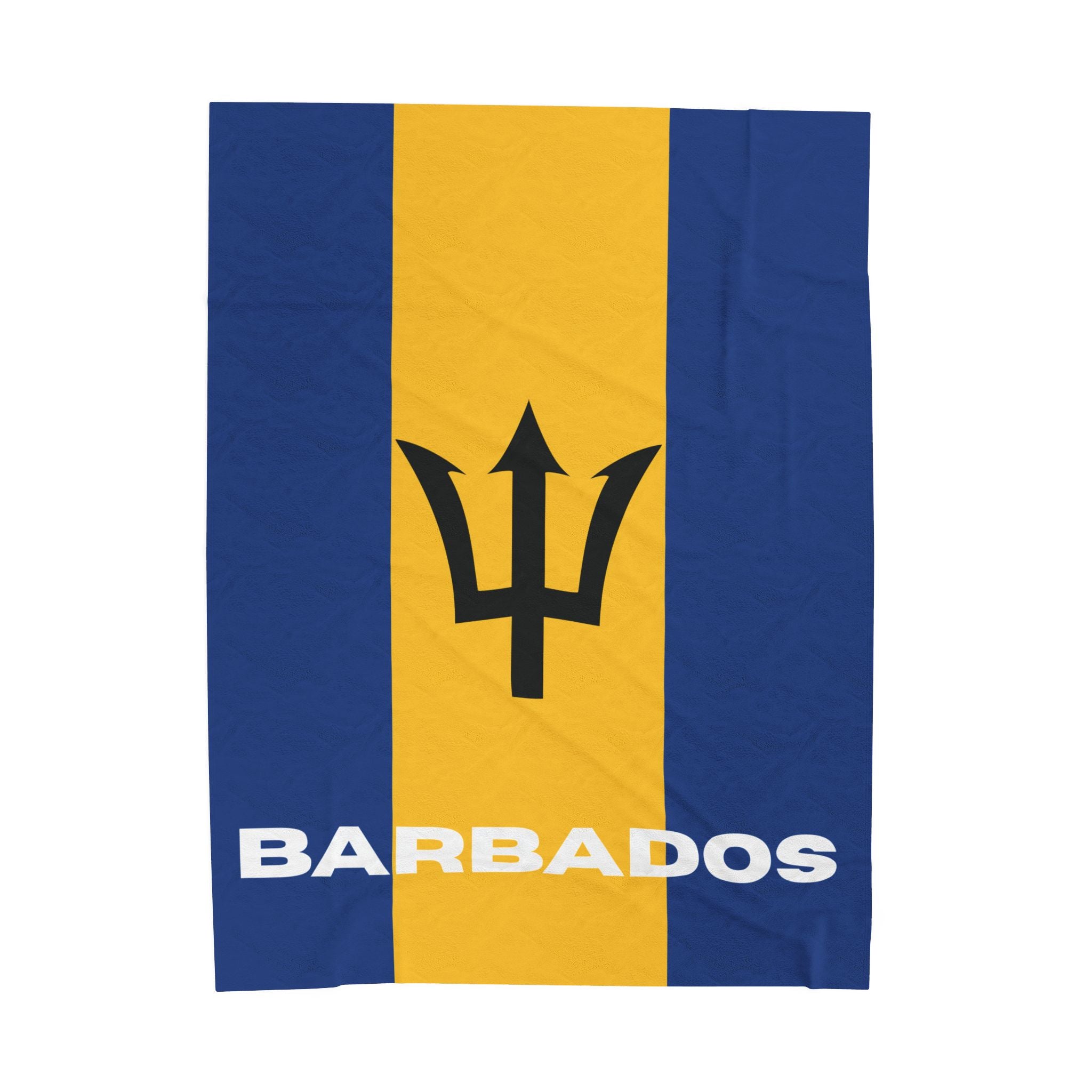 Barbados Flag Velveteen Plush Blanket