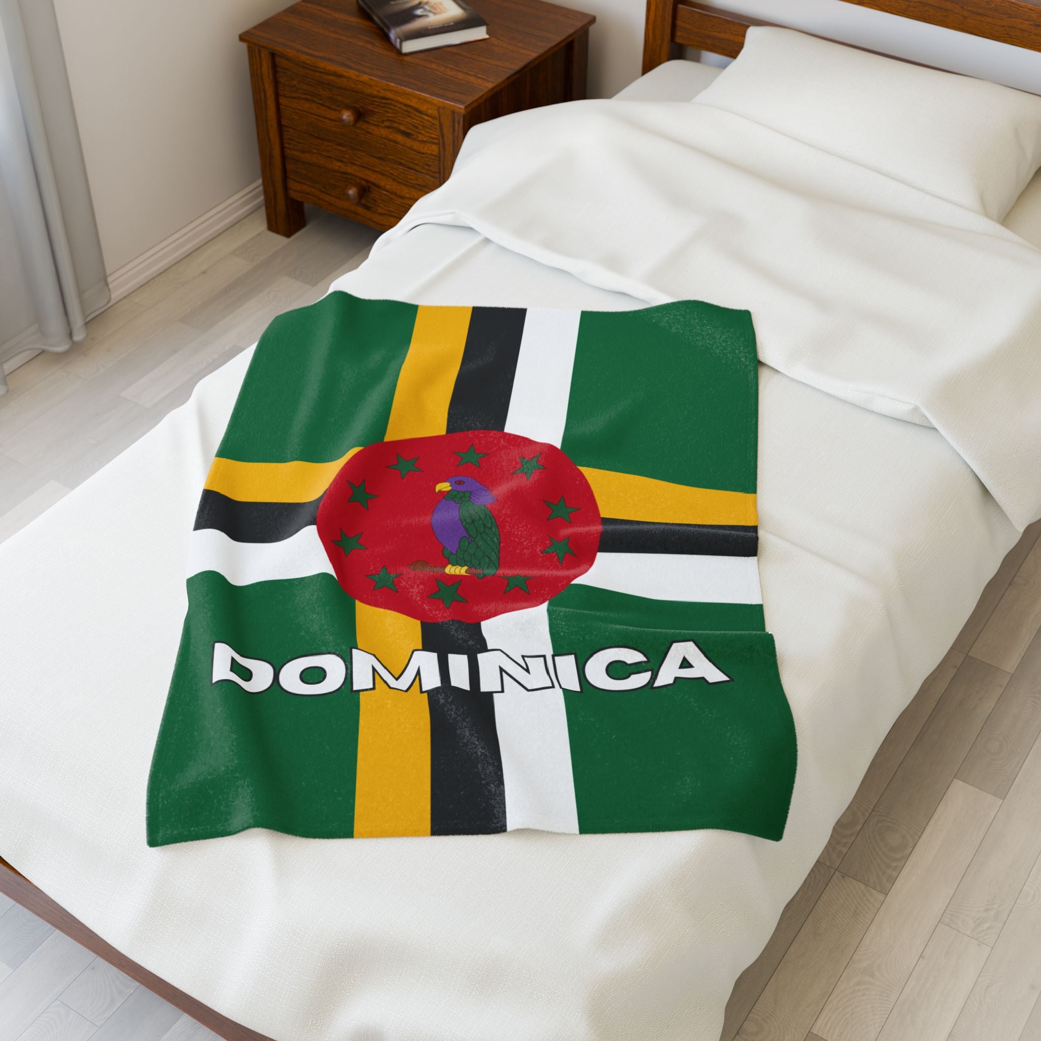 Dominica Flag Velveteen Plush Blanket