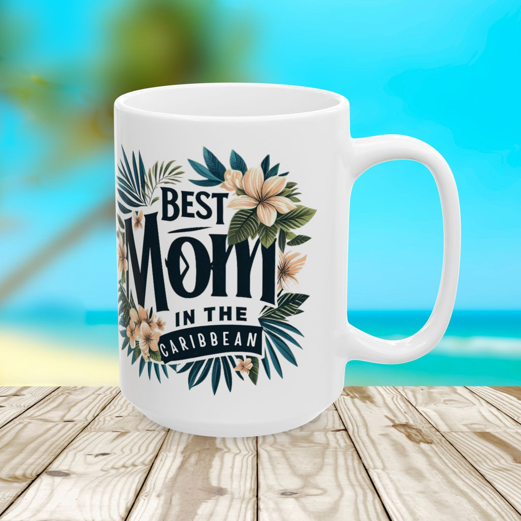 Tropical Floral Mom Mug, Best Mom Gift, Mother's Day Mug, Ceramic Coffee Cup, Personalized Mom Drinkware - Irie Blues Boutique