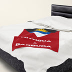 Antigua Barbuda Flag Velveteen Plush Blanket - Irie Blues Boutique
