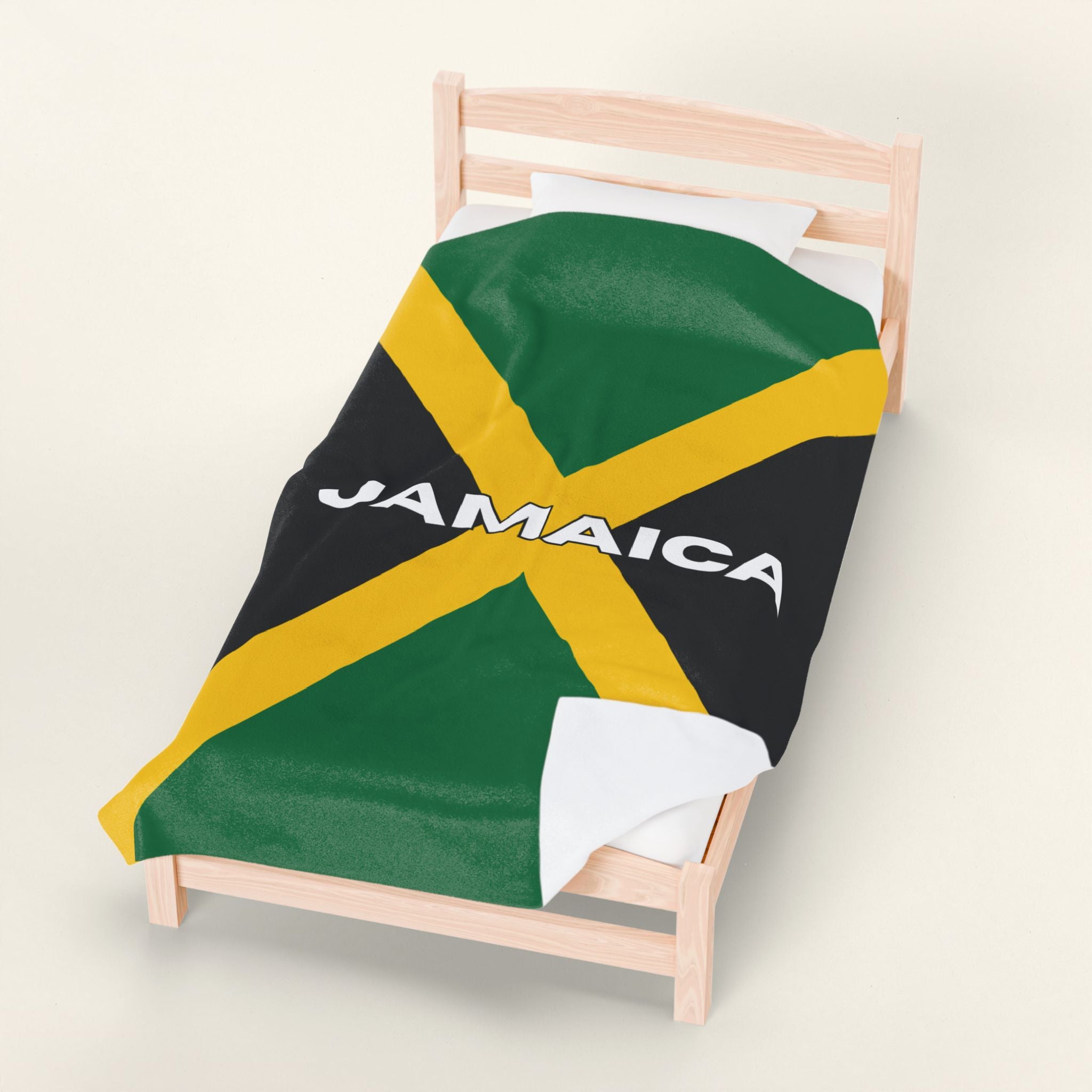 Jamaica Flag Velveteen Plush Blanket - Irie Blues Boutique