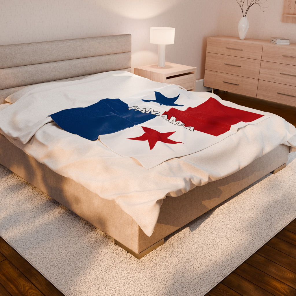 Panama Flag Velveteen Plush Blanket - Irie Blues Boutique