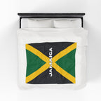 Jamaica Flag Velveteen Plush Blanket - Irie Blues Boutique