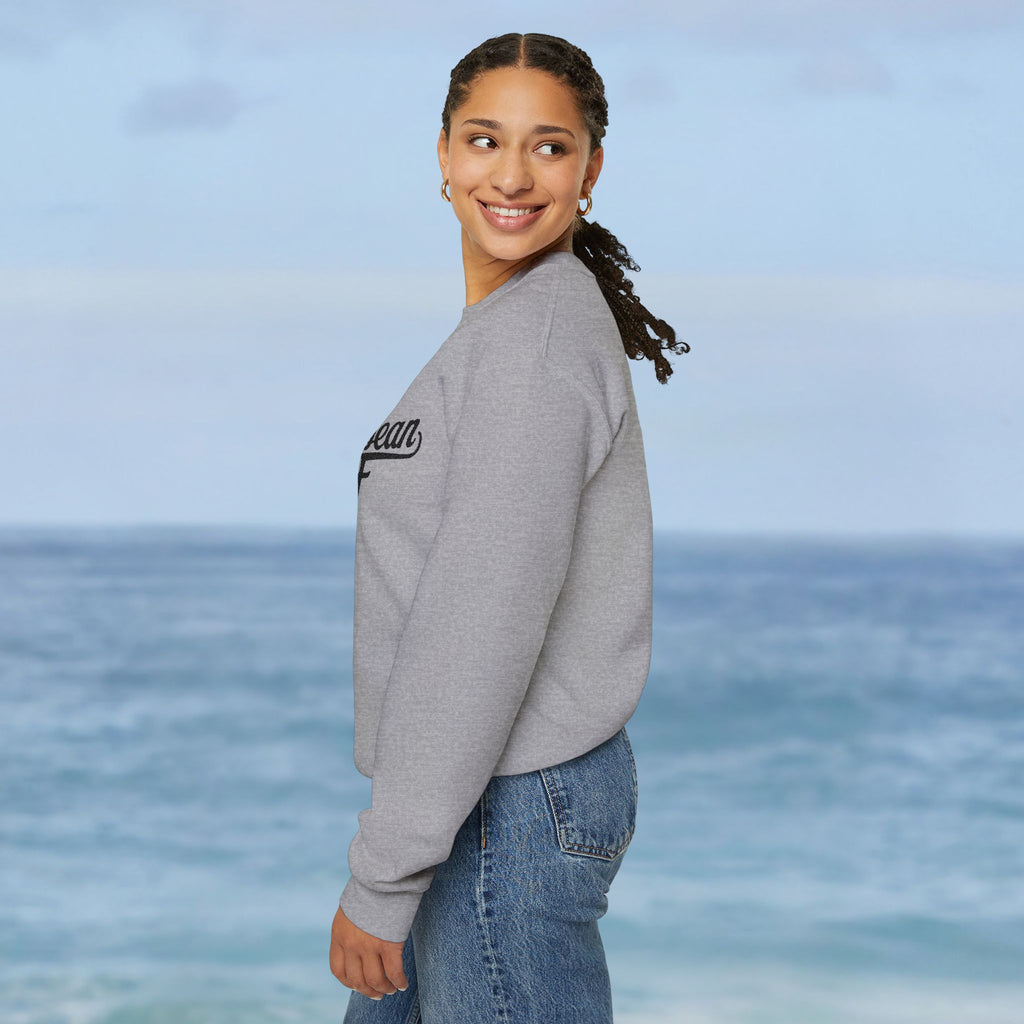 Caribbean AF White Embroidery Sweatshirt - Irie Blues Boutique