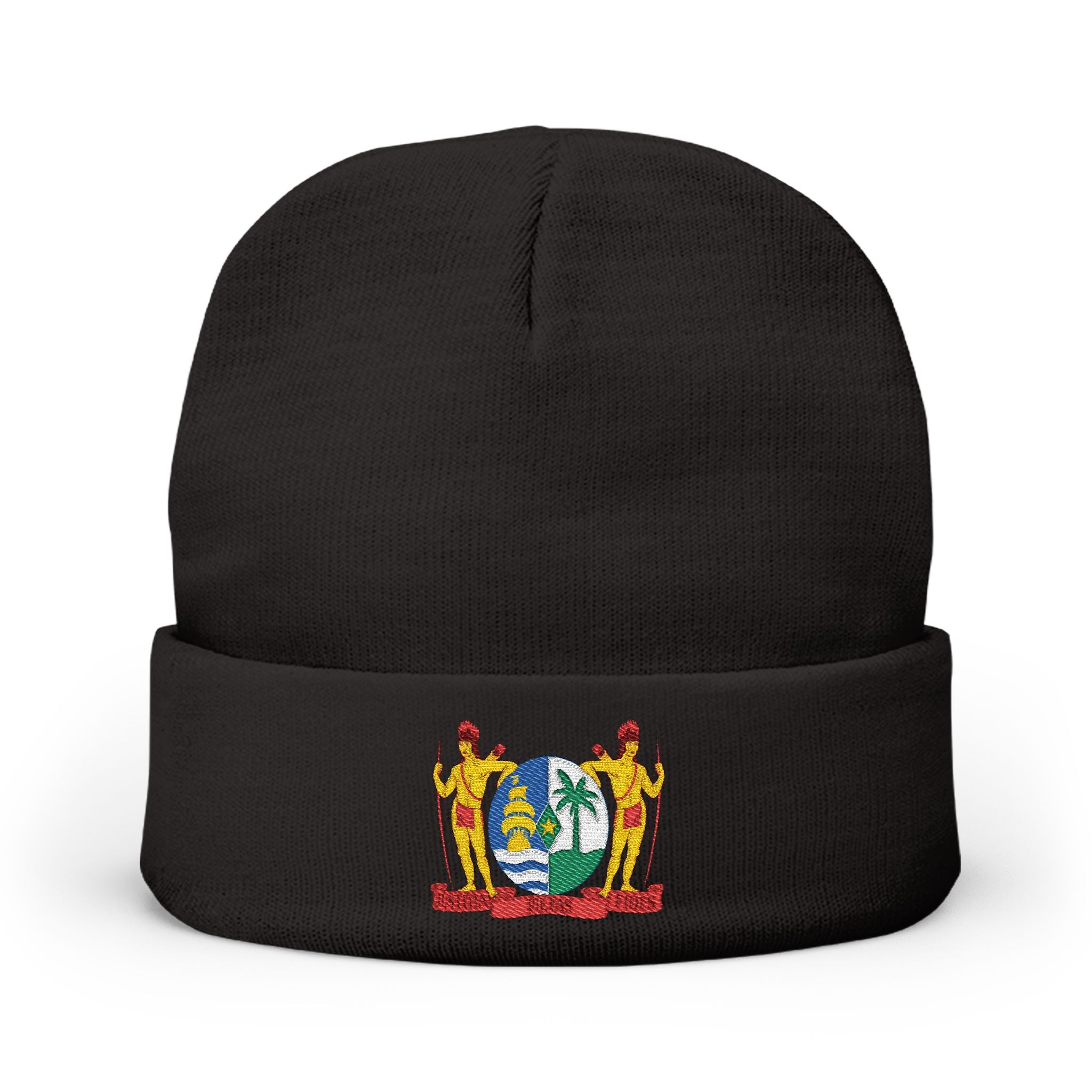 Suriname Coat of Arms Embroidered Knit Beanie