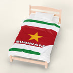 Suriname Flag Velveteen Plush Blanket - Irie Blues Boutique