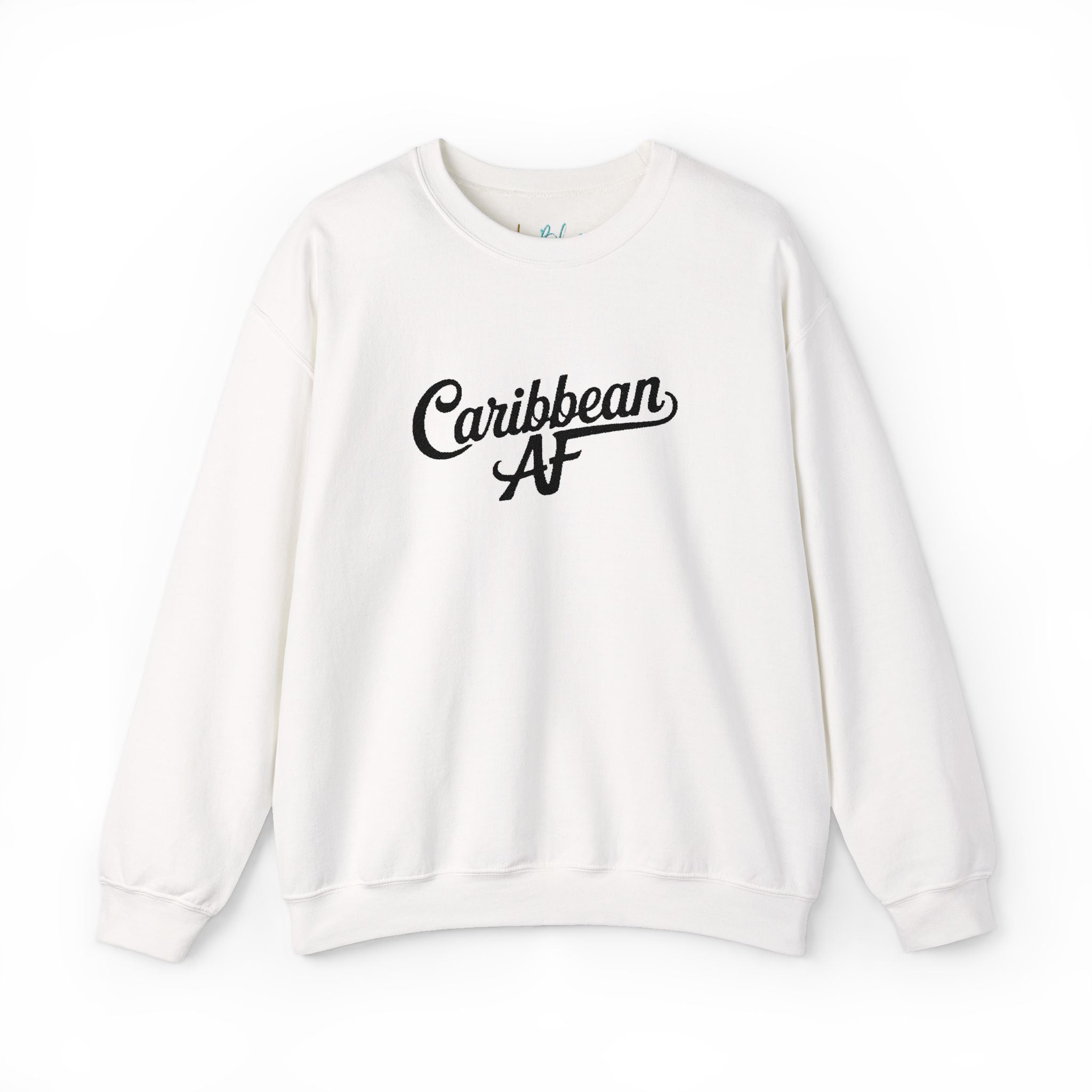 Caribbean AF White Embroidery Sweatshirt