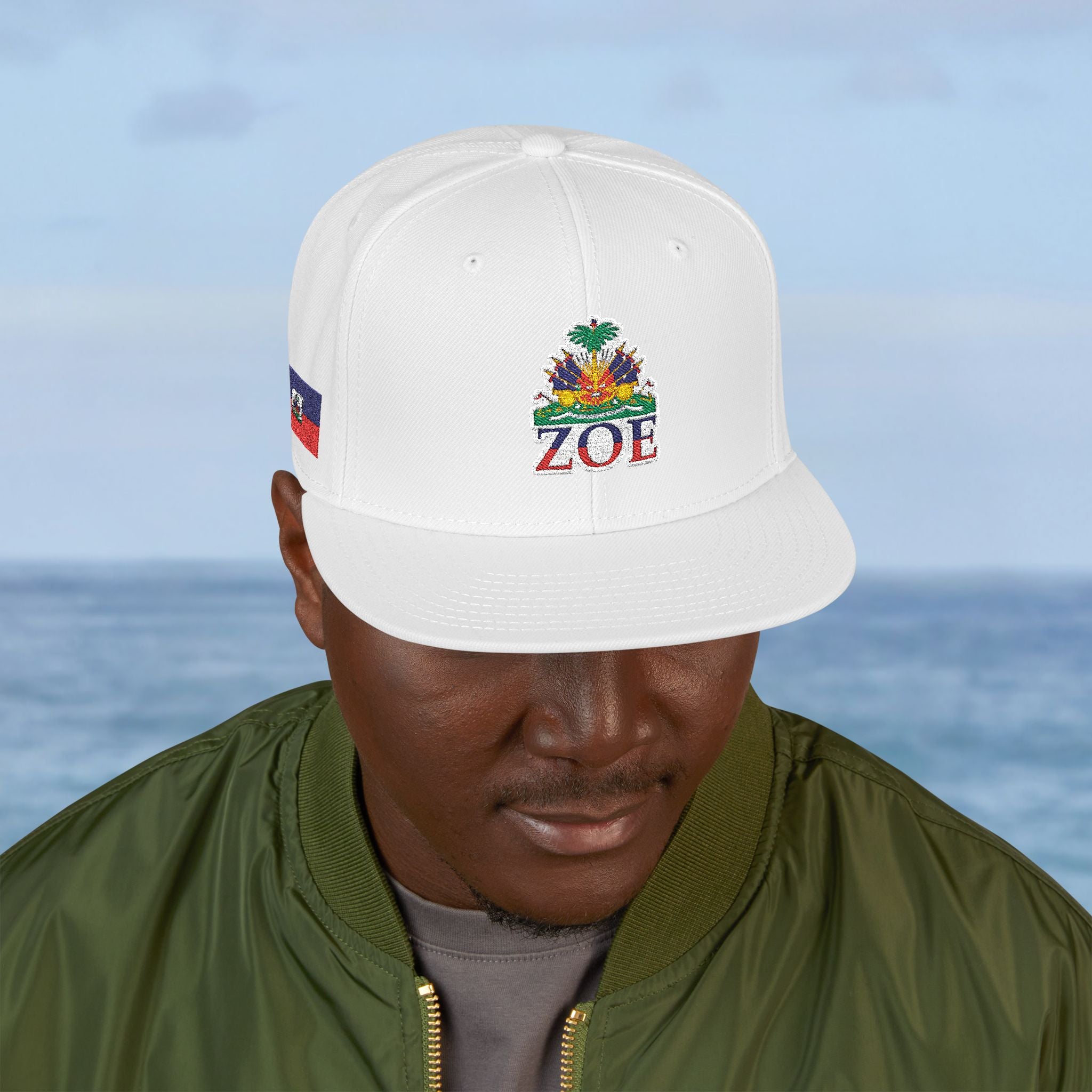 Haiti Zoe Embroidered Snapback Hat