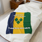 Saint Vincent & Grenadine Flag Velveteen Plush Blanket - Irie Blues Boutique
