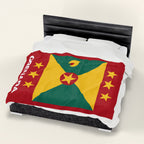 Grenada Flag Velveteen Plush Blanket - Irie Blues Boutique