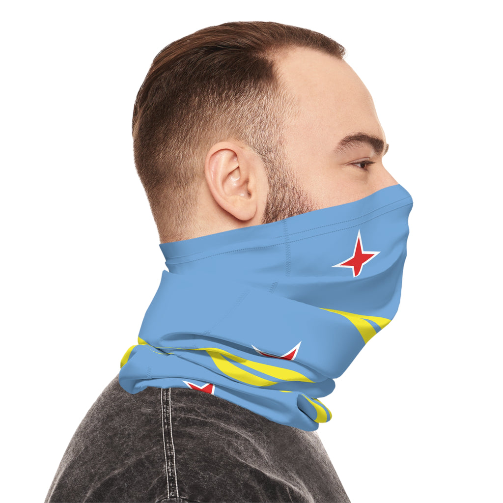 Aruba Flag Neck Gaiter Carnival Mask - Irie Blues Boutique