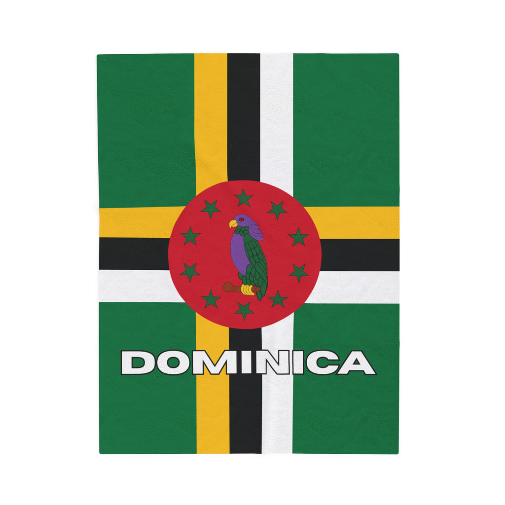 Dominica Flag Velveteen Plush Blanket